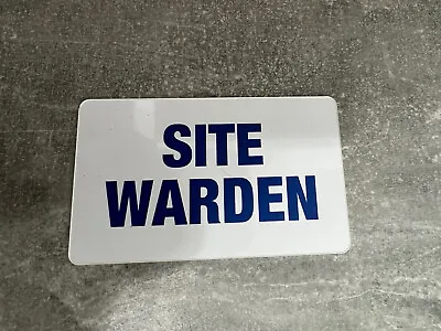 Safety Railway Badges SITE WARDEN (pvc Plastic - Not Cheap Flimsy Card) • £4.75