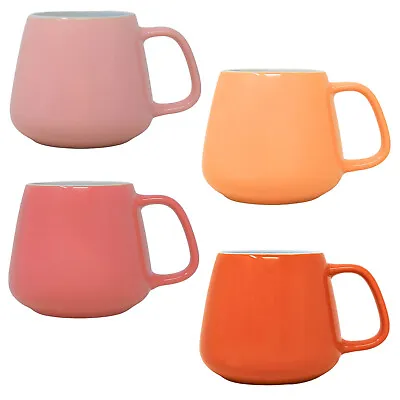 400ml Set Of 4 Coffee Tea Mug Cup Trapesium Assorted Colours Mad About Mugs • £12.95