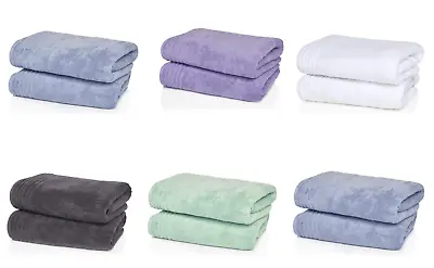 Joy Mangano Supreme Stretch 2 Large Bath Towel Set With Hollowcore Technology • $40