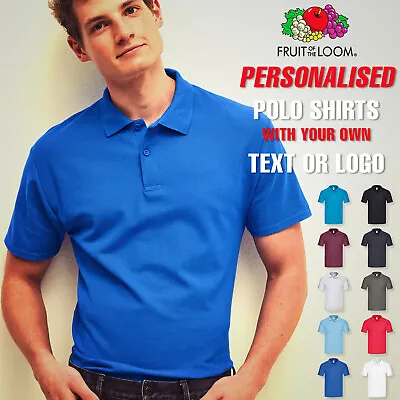 £7.30 • Buy Personalised Mens Work Polo Shirt Short Sleeve Plain Casual Workwear Uniform Top
