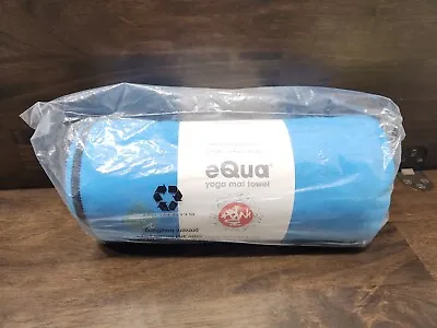 Manduka Yoga Mat Towel Sweat Activated Grip Equa Blue 72 X 26.5 Inch • $29.95
