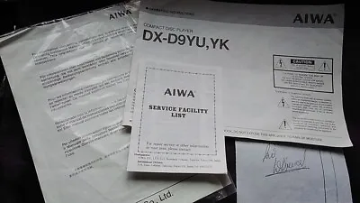 £3 • Buy Aiwa Cd Player Dx-D9 OPERATING INSTRUCTIONS From 1992