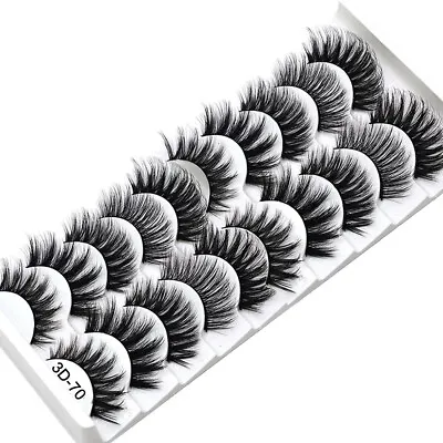 10 Pair 3D Mink False Eyelashes Wispy Cross Long Thick Soft Fake Eyelashes UK • £6.59