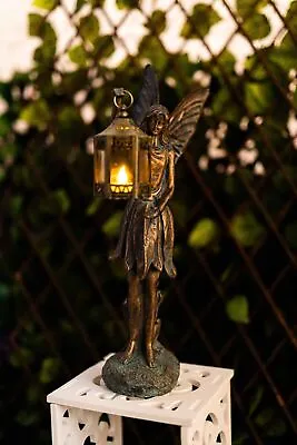 Fairy LED Garden Ornament Large Winged Angel Lantern Outdoor Statue Decor • £21.99