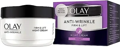 OLAY SPF15 Anti-Wrinkle Firm And Lift Anti Ageing Moisturiser Night Cream 50 Ml • £19.98
