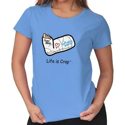 £7.76 • Buy Life Is Crap Funny Get Well Soon Joke Gift Graphic T Shirts For Women T-Shirts