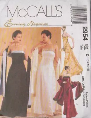 £20.30 • Buy McCalls Sewing Pattern 2954 Misses Lined Dress Stole Size 12-16 Uncut