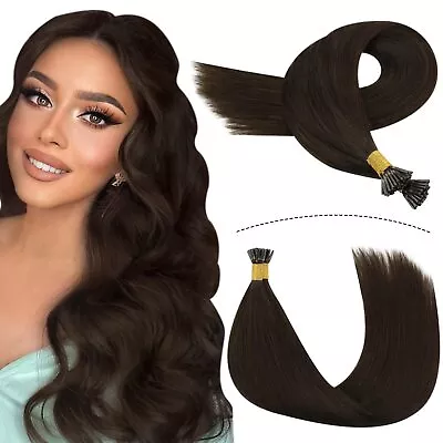 YoungSee Dark Brown I Tip Hair Extensions Human Hair 24 Inch Itip Human Hair ... • $54.99