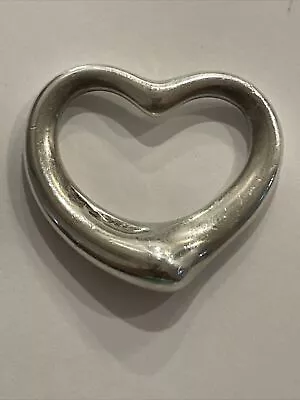 Tiffany & Co Sterling Silver  925 Elsa Peretti Open Heart Pendant • $50