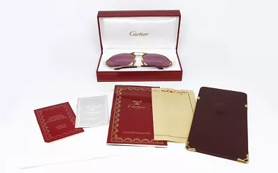 N.o.s. Vintage Sunglasses Cartier Orsay Gold Plated Platinum Nylor Aviator Pink • $899