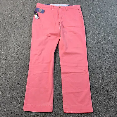 Polo Ralph Lauren Pants Mens 33 Pink Golf Chino Cotton Twill Stretch 33X30 • $39.99