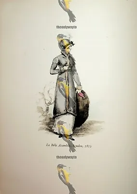 La Belle Assemblee London 1812 Fashion Book Illustration (Print) 1909 • $19.88
