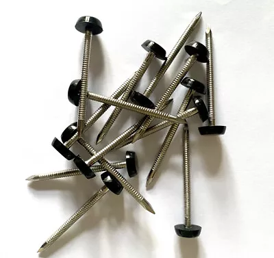 £3.49 • Buy 25 X 50mm Black UPVC Plastic Headed Pins Nails Poly Top A4 Stainless Steel