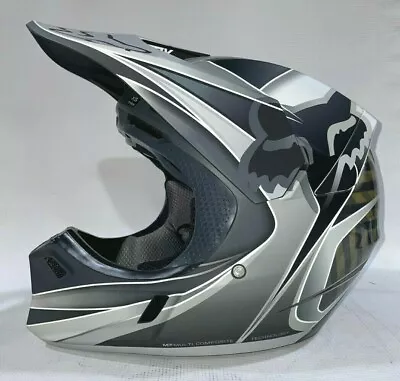 Fox Racing V3 Kustm Helmet [gry] Size Xs - 19517-006-xs - Free Shipping • $139.99