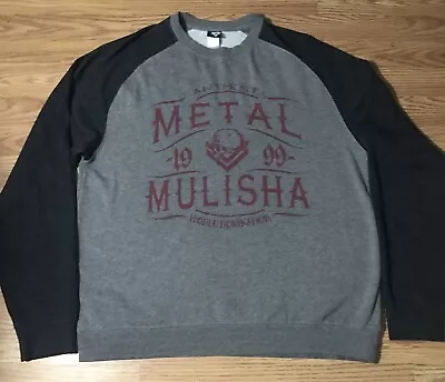 Metal Mulisha Men’s L Graphic Print Crewneck Sweatshirt Raglan Sleeve Skull Logo • $19.99