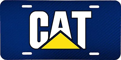 Cat Caterpillar Blue Carbon Fiber Look Vehicle License Plate Truck Tractor Tag • $19.95