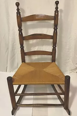 Early New England Ladderback Shaker Style Student/Nursery/Sewing Rocking Chair • $135