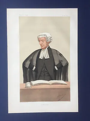 Original 1874 Vanity Fair Print Of Sir John Walter Huddleston - Legal Judge • £14.99