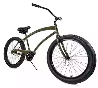 Zycle Fix Cobra Beach Cruiser 7 Speed Bicycle Army NEW • $399