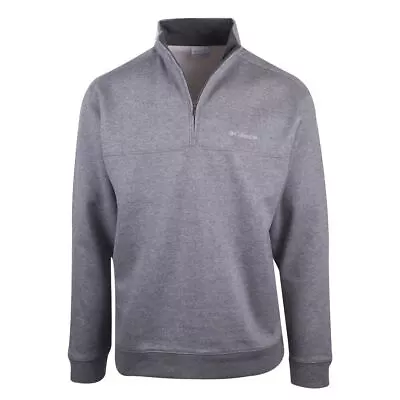 Columbia Men's Charcoal Heather Hart Mountain II Half Zip Fleece Sweater (030) • $21.50