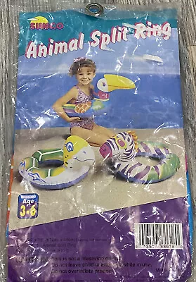 Vintage SUNCO Animal Split Swim Ring Pool Float TOUCAN Kids 3-6 NOS 1996 RARE • $12