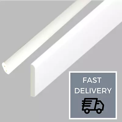 2.5M [1.25m X 2] UPVC White Architrave Strips Trim - D Shape - Quadrant -  • £4.50