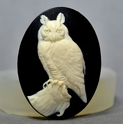 £4.79 • Buy OWL CAMEO - Silicone Mould - Food Use Resin Polymer Clay Plaster Wax Mold