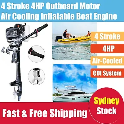 $568 • Buy 4 Stroke 4HP Outboard Motor Petrol Power Air Cooling Inflatable Boat Motor 