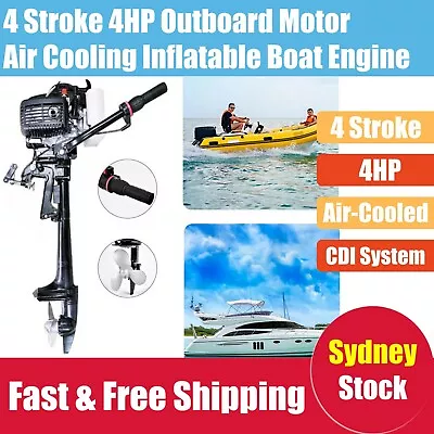 $568 • Buy 4 Stroke 4HP Outboard Motor Petrol Power Air Cooling Inflatable Boat Motor 