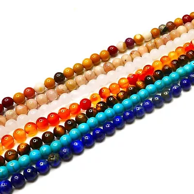 Natural 6mm Gemstone Beads - Lapis Tiger Sodalite Aventurine - Various Colours • £10.09