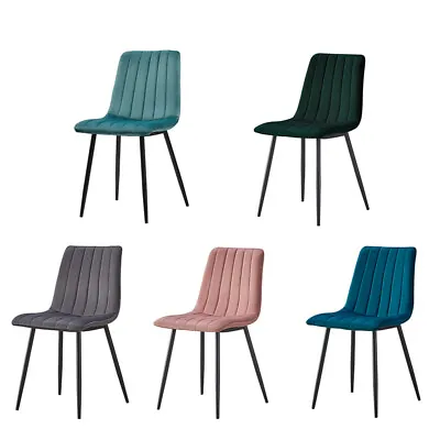 £115.99 • Buy 2/4/6 Dining Chairs Set Velvet Padded Seat Metal Legs Kitchen Chair Home Office