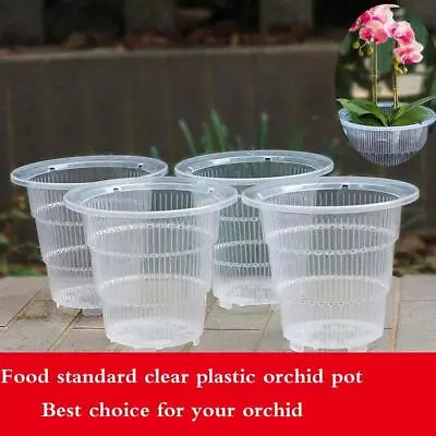 Clear Plastic Orchid Pots With Holes Transparent Flower Succulent Plants Good • $5.56