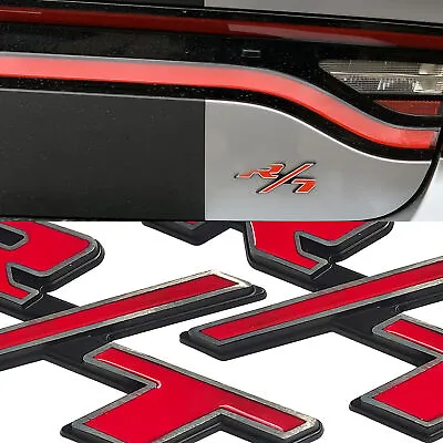 2X For RT Emblems Side Fender R/T Silver Red Black Nameplate Badge 3D Sticker • $17.99