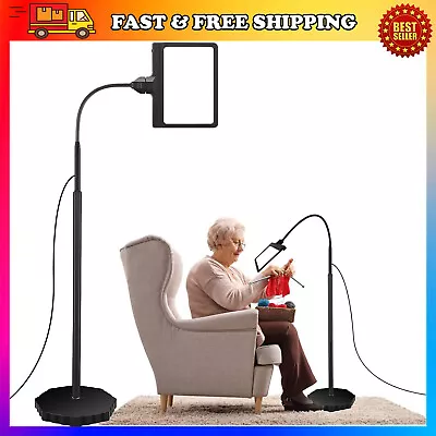 5X Floor Magnifying Glass With Light Stand 36 LED Dimmable Floor Magnifying Lamp • $65.07