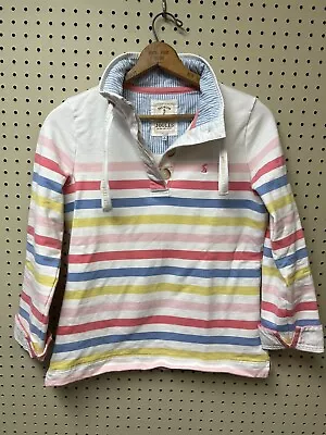 Womens 8 Joules Striped Polo Shirt Top Medium • $19.99