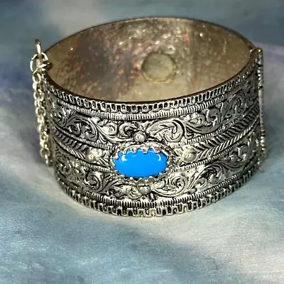 Antique Silver Moroccan Berber Filigree Bracelet Ethnic Tribal 925 Silver 100g • $119.40