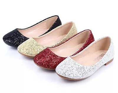 Classic Silp On Flats Round Toe Padded Footbed Glitter Women Shoes • $18.88