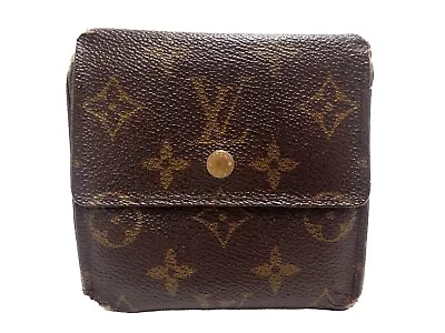 LOUIS VUITTON Monogram Trifold  Wallet Elise M61652 Browns Vintage • $39.99