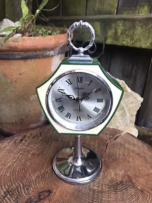 Vintage Japanese Rhythm Pedestal Alarm Clock Plastic Working Mid Century 1970's • £0.99