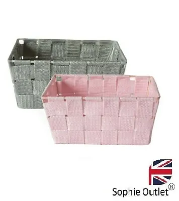 £6.81 • Buy 1 X Storage Basket Handy Woven Crate School Kitchen Bathroom Toy Shelf Organiser