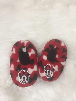 Disney MINNIE MOUSE Plush Toddler Slippers Size 2T-3T • $7.99