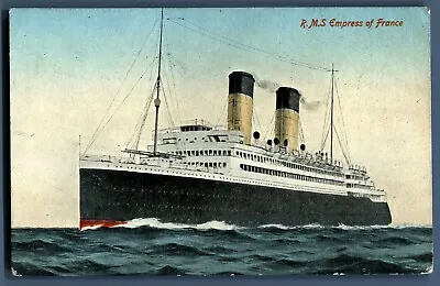 Vintage Postcard RMS Empress Of France Maritime Ocean Liner Memorabilia #72 • £5.98