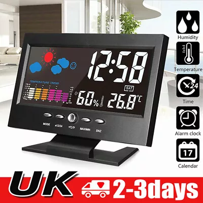 Multifunctional Weather Digital Day Clock Calendar Dementia Date Time Wall • £10.90