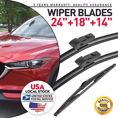 FRONT&REAR Windshield Wiper Blade For Mazda CX-5 KF 2017-2020 Of 24''/18''/14 • $18.49