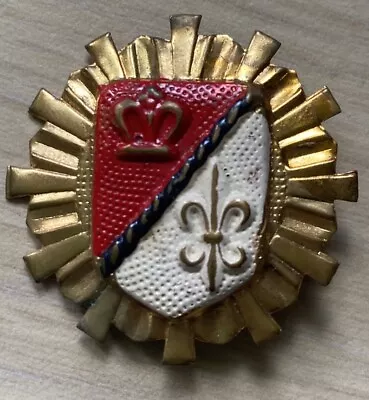 Vintage French  Enamel Fleur De Lis Crown/Shield Brooch • $11.30