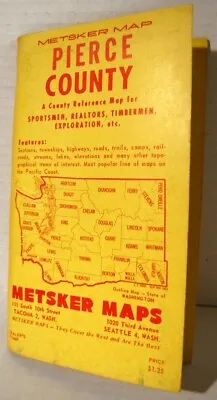 Metsker’s Maps Of Washington State Pierce County 1950s(b) • $11.25