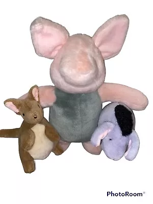 Gund Classic Pooh/ Winnie The Pooh Piglet Eeyore And Kanga Plush Lot 3 • $22.99