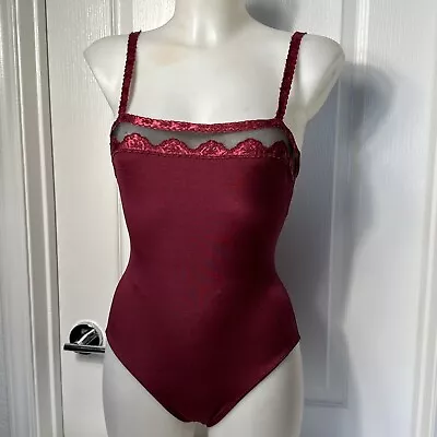 Vintage Danskin Shimmer Leotard Bodysuit Snap Crouch Lace Strap Woman’s Sz S • $20