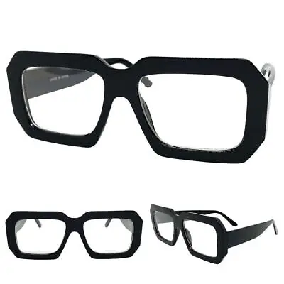 Oversized Classic Retro Style Clear Lens EYE GLASSES Large Big Thick Black Frame • $19.99