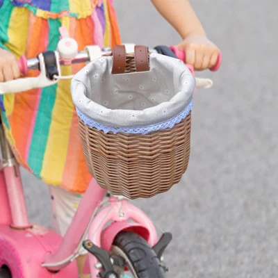 £16.31 • Buy Dog Bike Carrier Soft Liner Removable Wicker Bicycle Basket Front Basket
